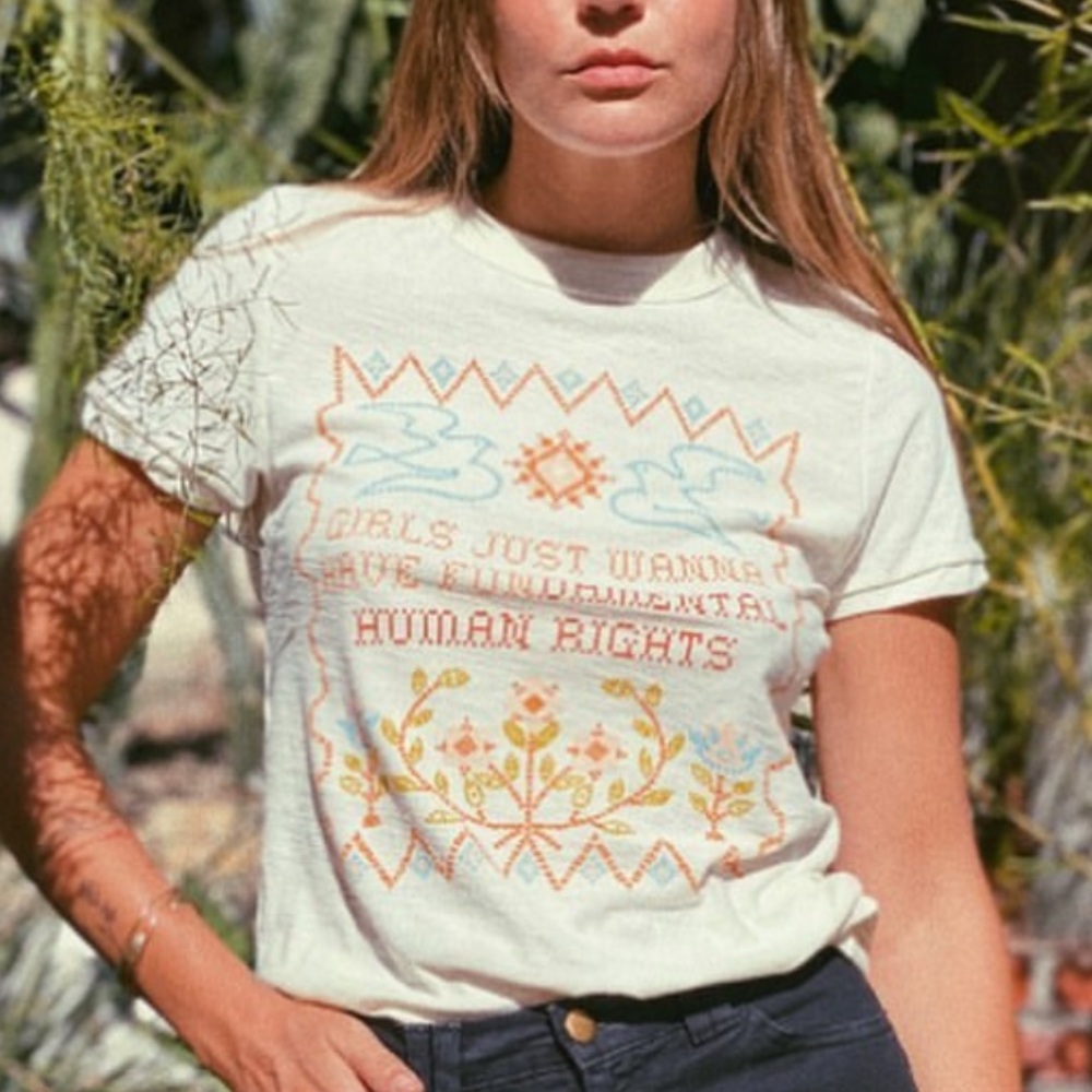 Stoned Immaculate Girls just want to have fundamental human rights tee - Picture 6 of 8